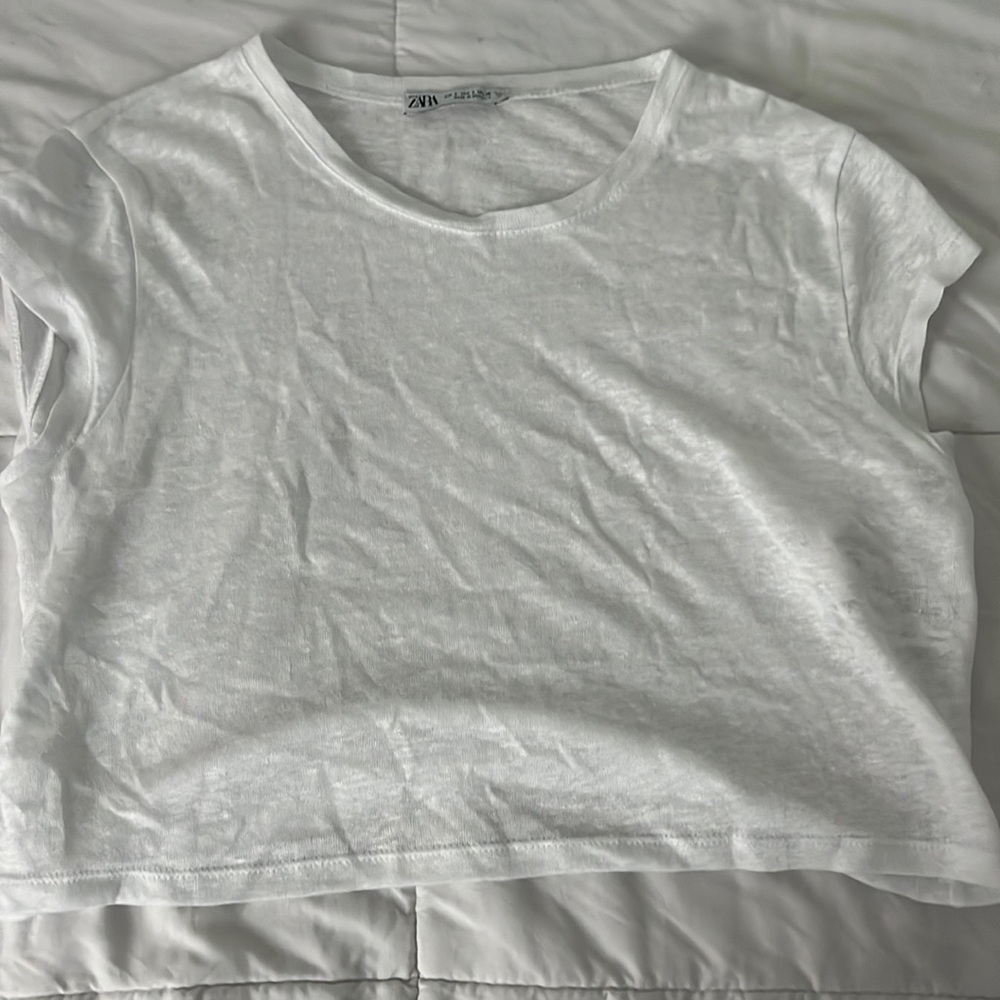 white zara top